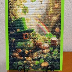 Vibrant Green Leprechaun Diamond Painting St Patrick’s Diamond Art (completed)
